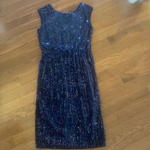 New, Never worn Maggy London Navy Velvet and Sequin Dress size 8